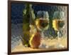 Wine and Glasses Behind Frosted Glass-Mitch Diamond-Framed Photographic Print