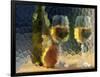 Wine and Glasses Behind Frosted Glass-Mitch Diamond-Framed Photographic Print