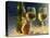 Wine and Glasses Behind Frosted Glass-Mitch Diamond-Stretched Canvas