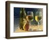 Wine and Glasses Behind Frosted Glass-Mitch Diamond-Framed Photographic Print