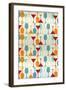 Wine and Martini Glass Pattern-Lantern Press-Framed Art Print