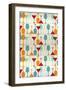 Wine and Martini Glass Pattern-Lantern Press-Framed Art Print