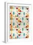 Wine and Martini Glass Pattern-Lantern Press-Framed Art Print