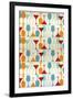 Wine and Martini Glass Pattern-Lantern Press-Framed Art Print