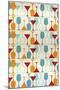 Wine and Martini Glass Pattern-Lantern Press-Mounted Art Print