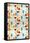 Wine and Martini Glass Pattern-Lantern Press-Framed Stretched Canvas