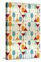 Wine and Martini Glass Pattern-Lantern Press-Stretched Canvas