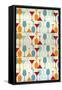 Wine and Martini Glass Pattern-Lantern Press-Framed Stretched Canvas