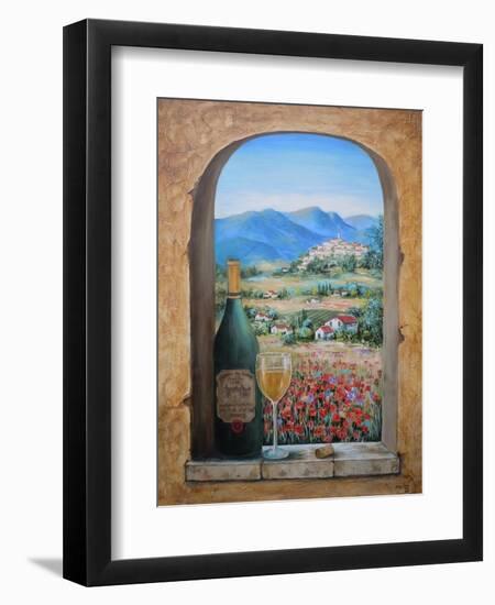 Wine and Poppies-Marilyn Dunlap-Framed Art Print