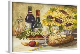 Wine and Sunflowers-Jerianne Van Dijk-Framed Art Print