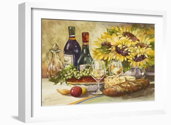 Wine and Sunflowers-Jerianne Van Dijk-Framed Art Print