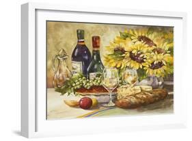 Wine and Sunflowers-Jerianne Van Dijk-Framed Art Print