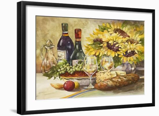 Wine and Sunflowers-Jerianne Van Dijk-Framed Art Print