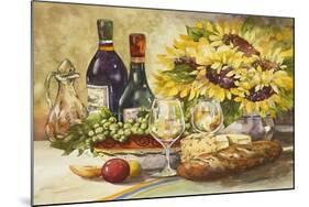 Wine and Sunflowers-Jerianne Van Dijk-Mounted Art Print