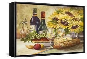 Wine and Sunflowers-Jerianne Van Dijk-Framed Stretched Canvas