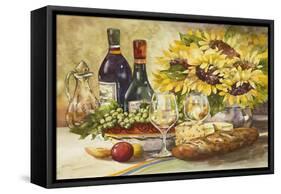 Wine and Sunflowers-Jerianne Van Dijk-Framed Stretched Canvas