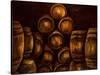 Wine Barrels-Jodi Monahan-Stretched Canvas