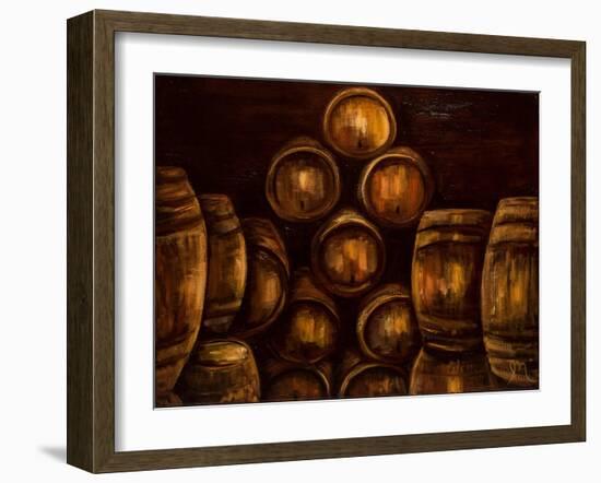 Wine Barrels-Jodi Monahan-Framed Art Print