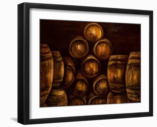 Wine Barrels-Jodi Monahan-Framed Art Print