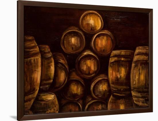 Wine Barrels-Jodi Monahan-Framed Art Print