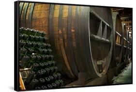 Wine Barrels-Lantern Press-Framed Stretched Canvas