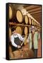 Wine Barrels-Lantern Press-Framed Stretched Canvas