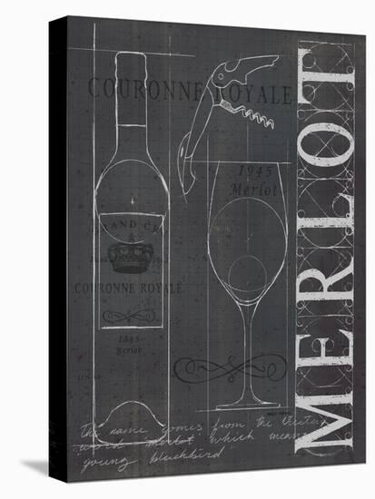 Wine Blueprint II v2 Charcoal 16x20-Marco Fabiano-Stretched Canvas