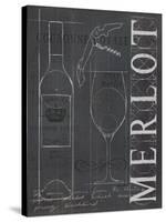 Wine Blueprint II v2 Charcoal 16x20-Marco Fabiano-Stretched Canvas