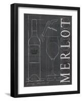 Wine Blueprint II v2 Charcoal 16x20-Marco Fabiano-Framed Art Print