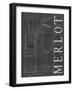 Wine Blueprint II v2 Charcoal 16x20-Marco Fabiano-Framed Art Print