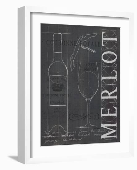 Wine Blueprint II v2 Charcoal 16x20-Marco Fabiano-Framed Art Print