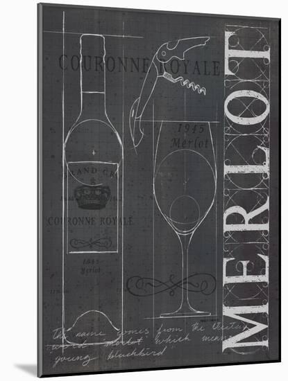 Wine Blueprint II v2 Charcoal 16x20-Marco Fabiano-Mounted Art Print