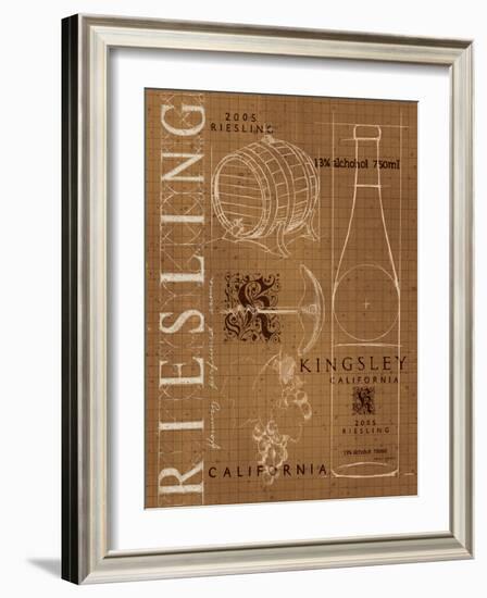 Wine Blueprint III Sepia-Marco Fabiano-Framed Art Print