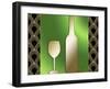 Wine Bottle And Glass-Art Deco Designs-Framed Giclee Print