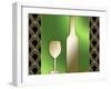 Wine Bottle And Glass-Art Deco Designs-Framed Giclee Print