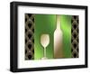 Wine Bottle And Glass-Art Deco Designs-Framed Giclee Print