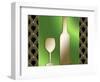 Wine Bottle And Glass-Art Deco Designs-Framed Giclee Print