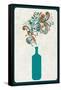 Wine Bottle and Swirls-Lantern Press-Framed Stretched Canvas