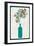 Wine Bottle and Swirls-Lantern Press-Framed Art Print