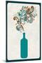 Wine Bottle and Swirls-Lantern Press-Mounted Art Print