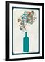 Wine Bottle and Swirls-Lantern Press-Framed Art Print