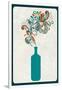 Wine Bottle and Swirls-Lantern Press-Framed Art Print