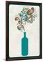 Wine Bottle and Swirls-Lantern Press-Framed Art Print