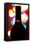 Wine Bottle Bokeh-Monika Burkhart-Framed Stretched Canvas