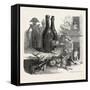 Wine Bottles and Glass. Food and Drink-null-Framed Stretched Canvas