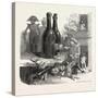Wine Bottles and Glass. Food and Drink-null-Stretched Canvas