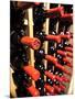 Wine Bottles in a Rack, Temecula, California, USA-Richard Duval-Mounted Premium Photographic Print