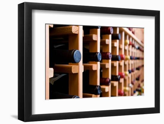 Wine Bottles In Cellar-HdcPhoto-Framed Photographic Print