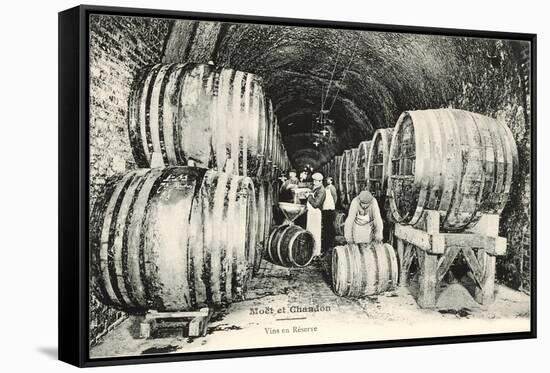 Wine Casks in Storage, Moet et Chandon-null-Framed Stretched Canvas