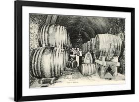 Wine Casks in Storage, Moet et Chandon-null-Framed Art Print